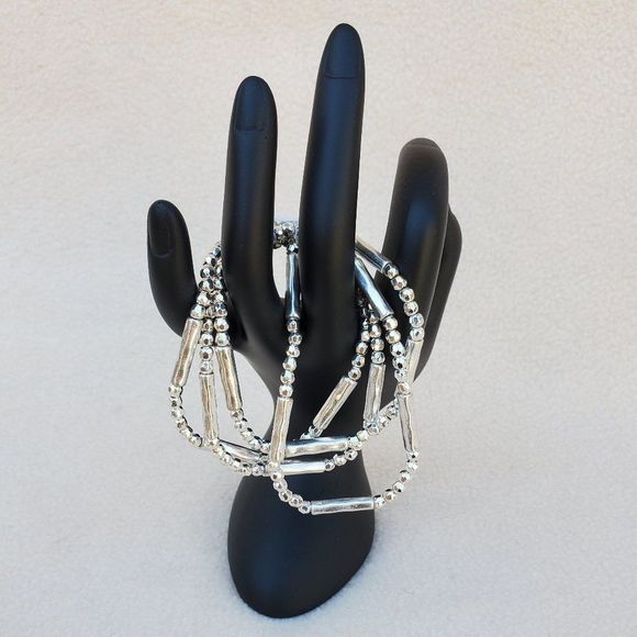 belk Jewelry - Belk silver tone beaded bracelets - set of 4